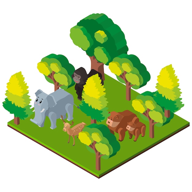 Free Vector isometric nature design