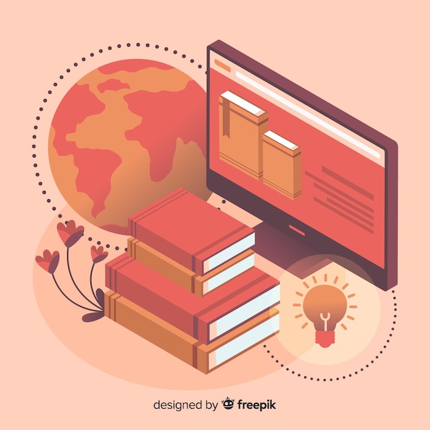 Free Vector isometric online education concept