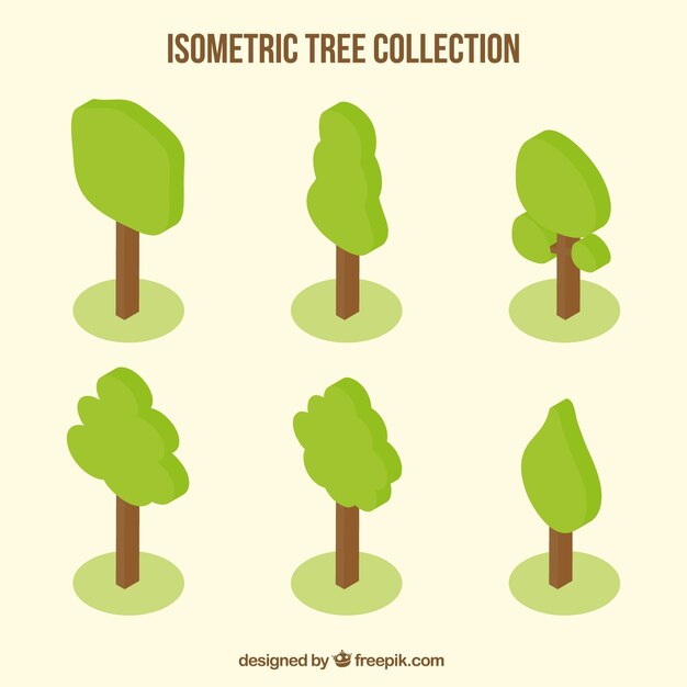 Isometric pack of trees with fantastic designs