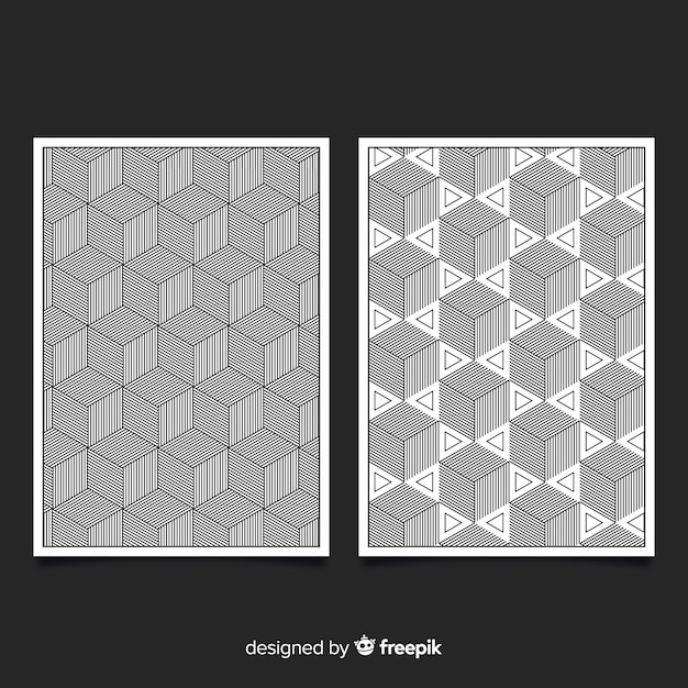 Free Vector isometric pattern covers