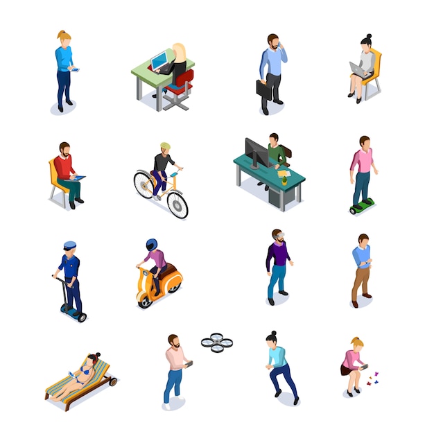 Isometric People Icons Set