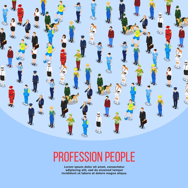 Isometric People Professions