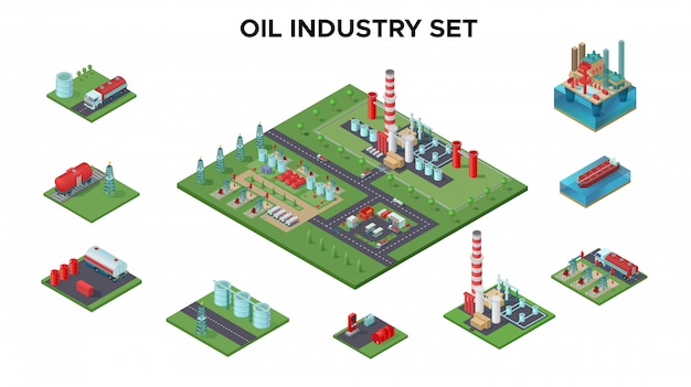 Isometric Petroleum Industry Concept