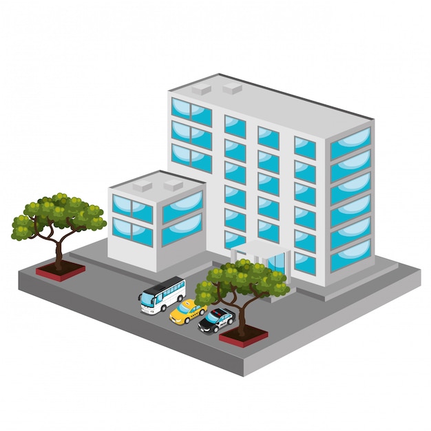 Free Vector isometric place  