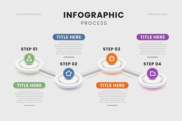 Isometric process infographic template