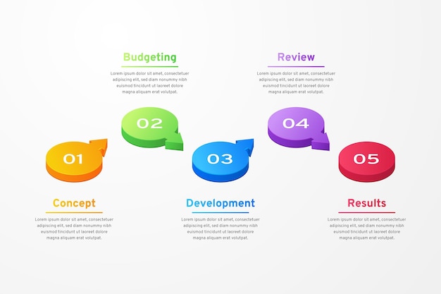 Free Vector isometric process infographic