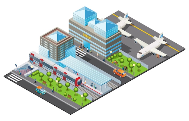 Isometric Public Transport Template