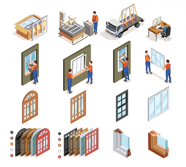 Isometric PVC windows production