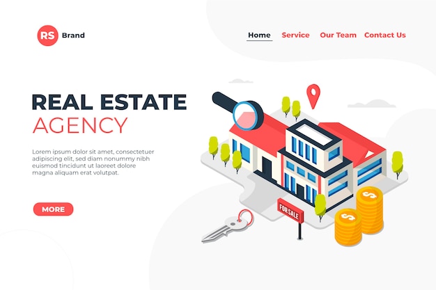 Isometric real estate landing page