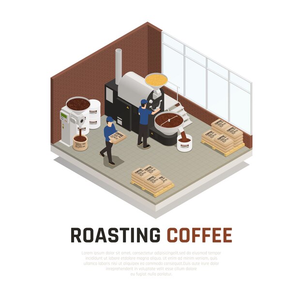 Isometric roasting coffee