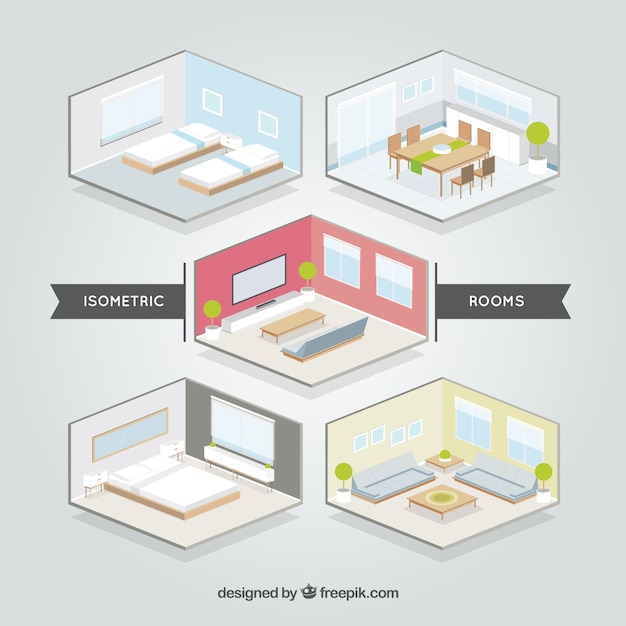 Isometric Rooms Set