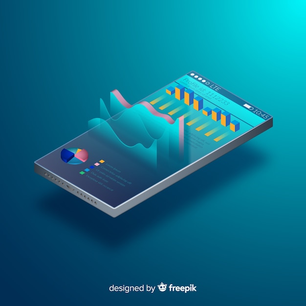 Free Vector isometric running mobile app infographic