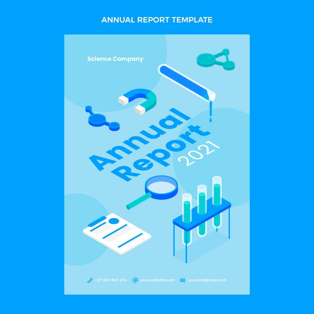 Free Vector isometric science annual report template