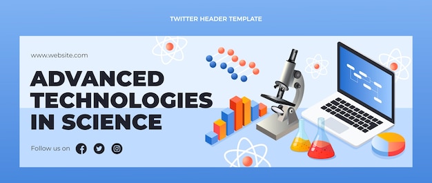 Isometric science twitter header