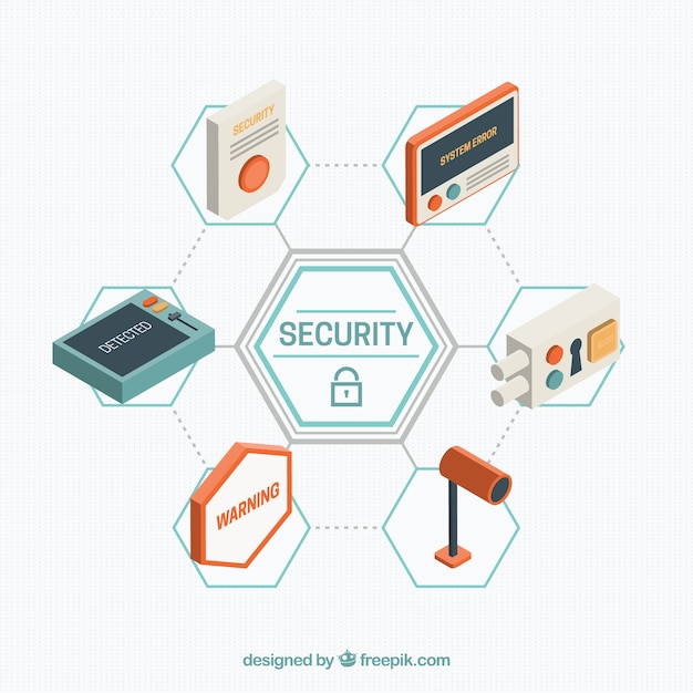 Free Vector isometric security background