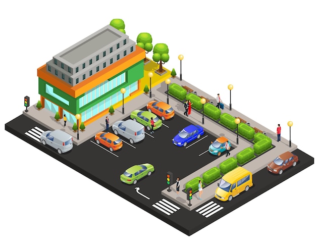 Free Vector isometric shopping center concept