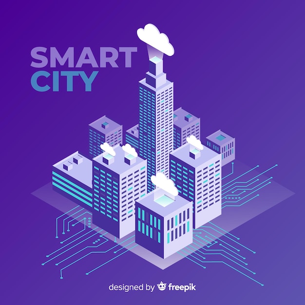 Isometric smart city background