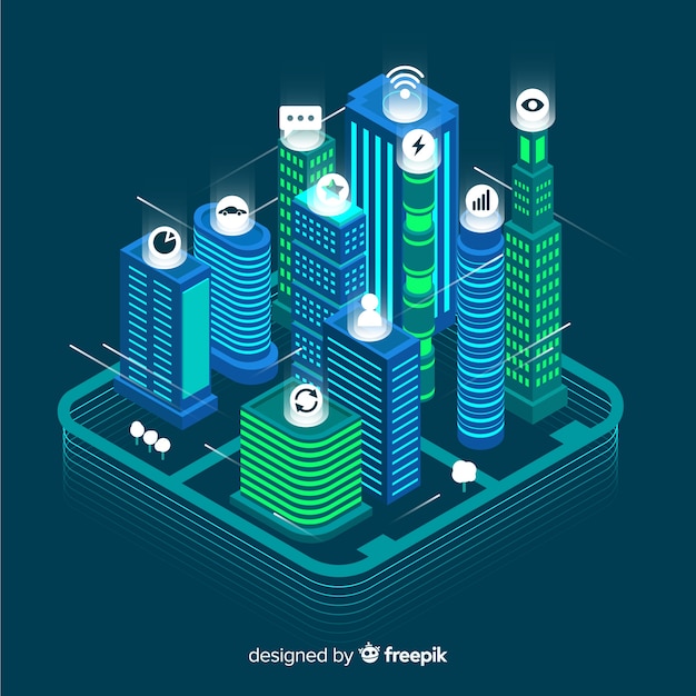 Isometric smart city background