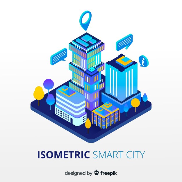 Isometric smart city background