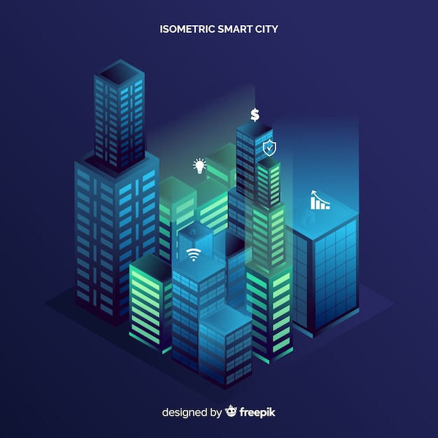 Isometric smart city background