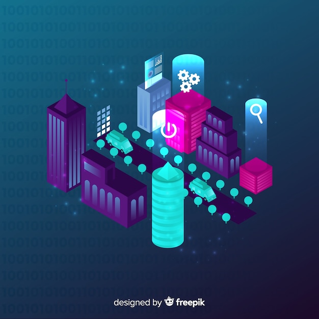 Isometric smart city background