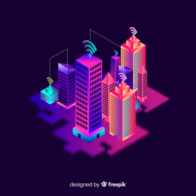 Isometric smart city background