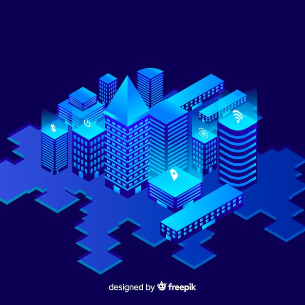 Isometric smart city background