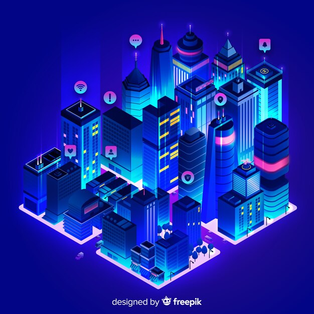 Isometric smart city background