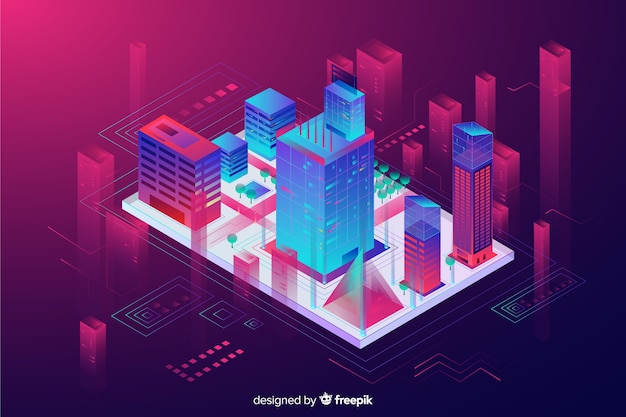 Isometric smart city background