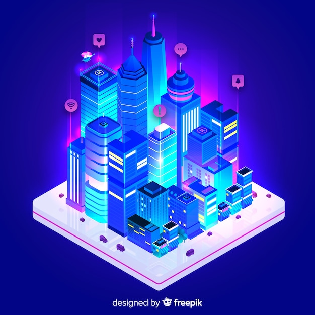 Isometric smart city background