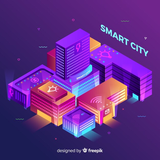 Isometric smart city background