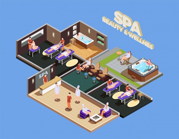 Free Vector isometric spa center