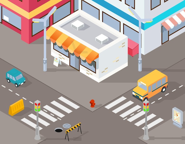 Isometric street illustration