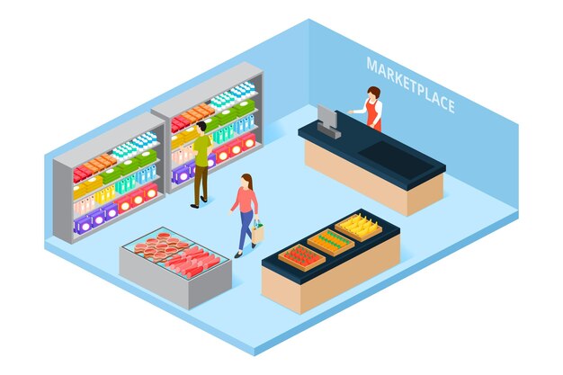 Isometric super market