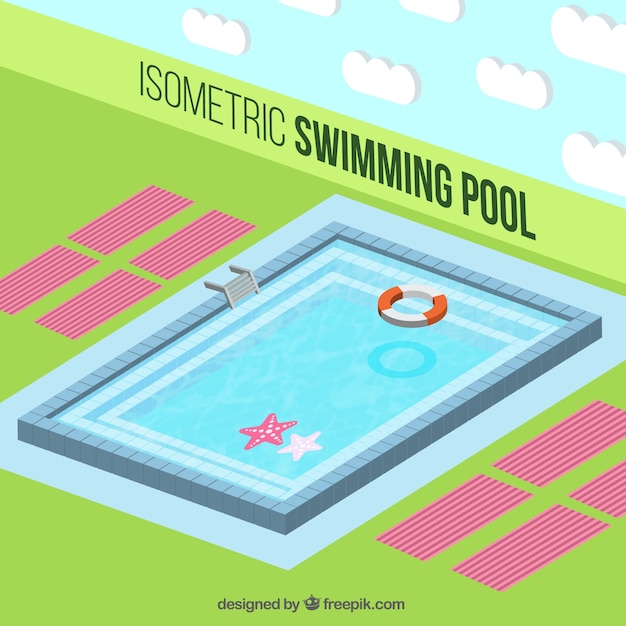 Free Vector isometric swimming pool background