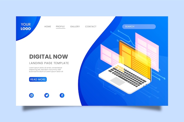 Isometric technology landing page