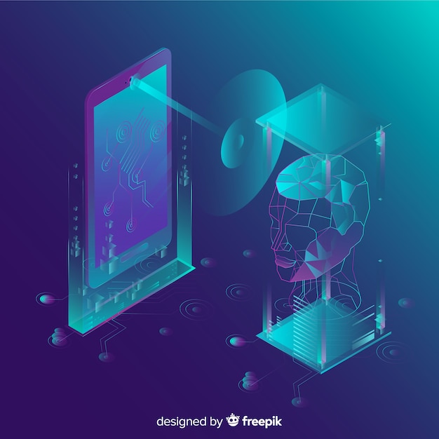 Isometric tecnology abstract background