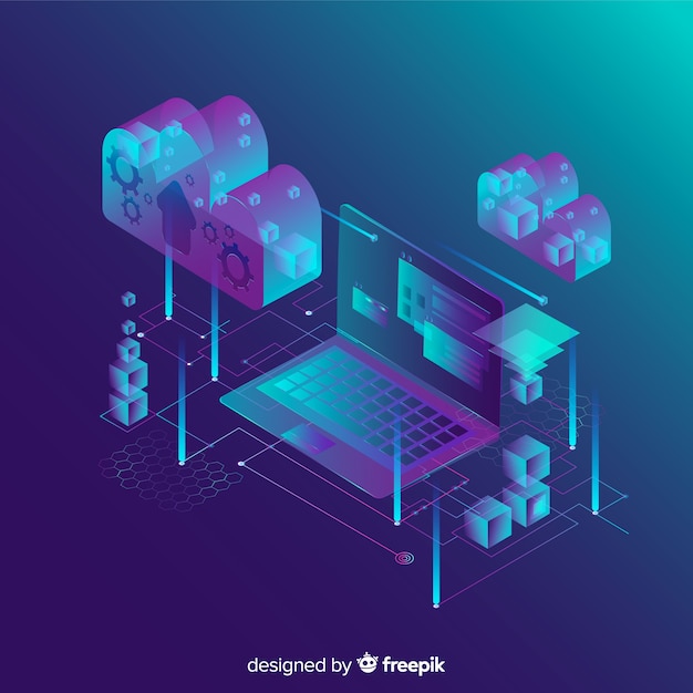 Free vector isometric tecnology abstract background