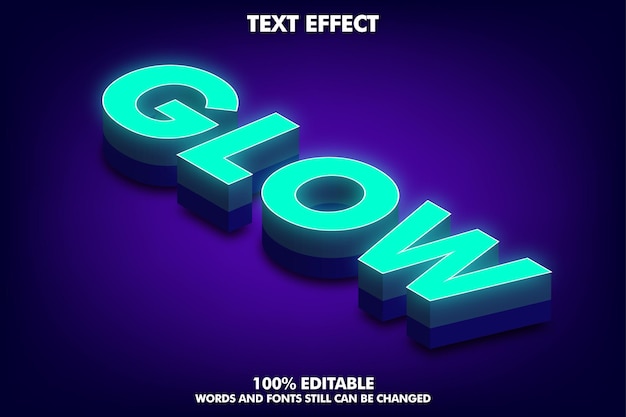 Free vector isometric text effect editable 3d text effect with soft light and shadow