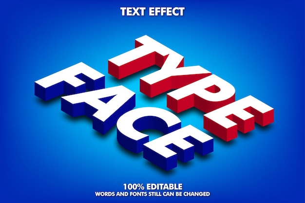 Free Vector isometric text effect editable 3d text effect with soft light and shadow