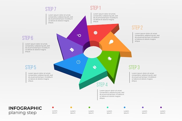 Isometric timeline infographic template