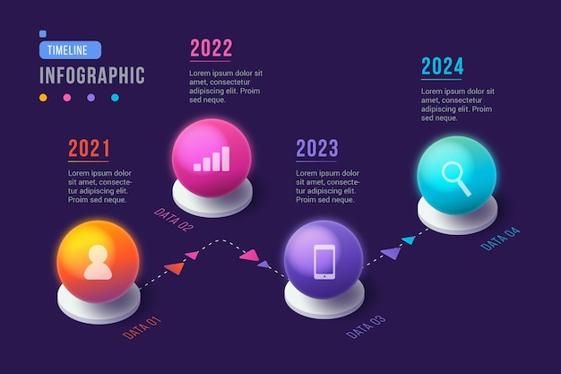 Isometric timeline infographic