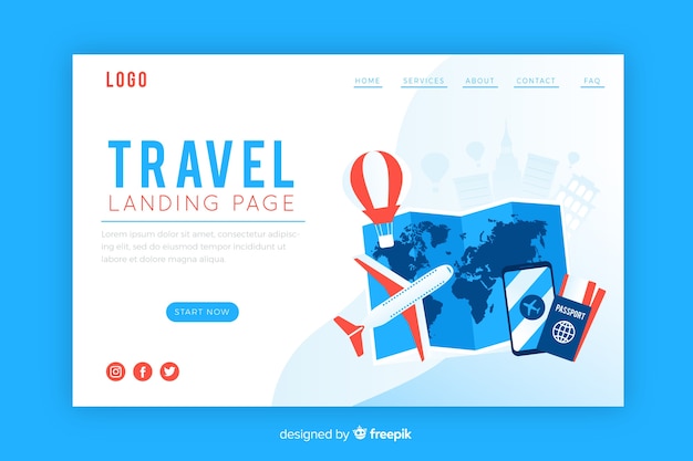 Isometric travel landing page