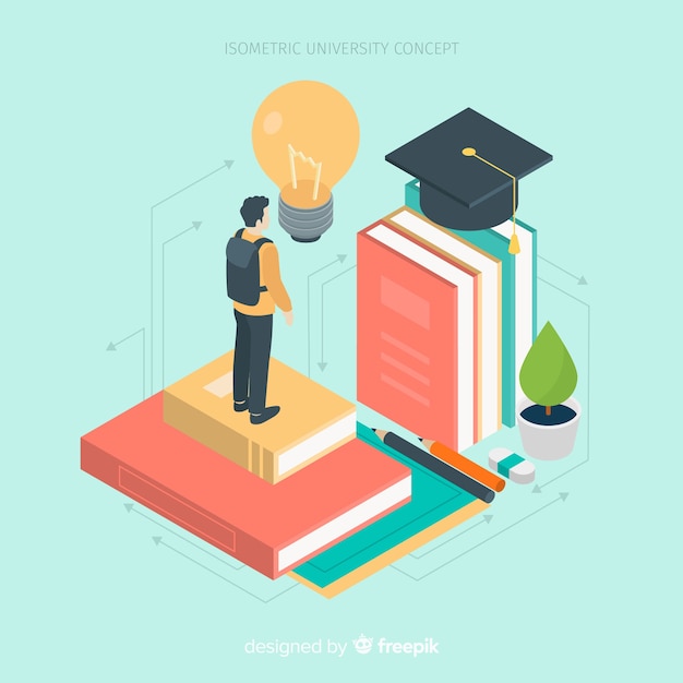 Isometric university background