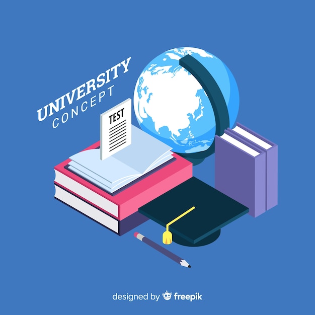 Free Vector isometric university concept