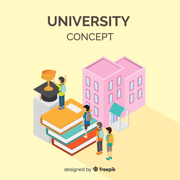 Isometric university concept