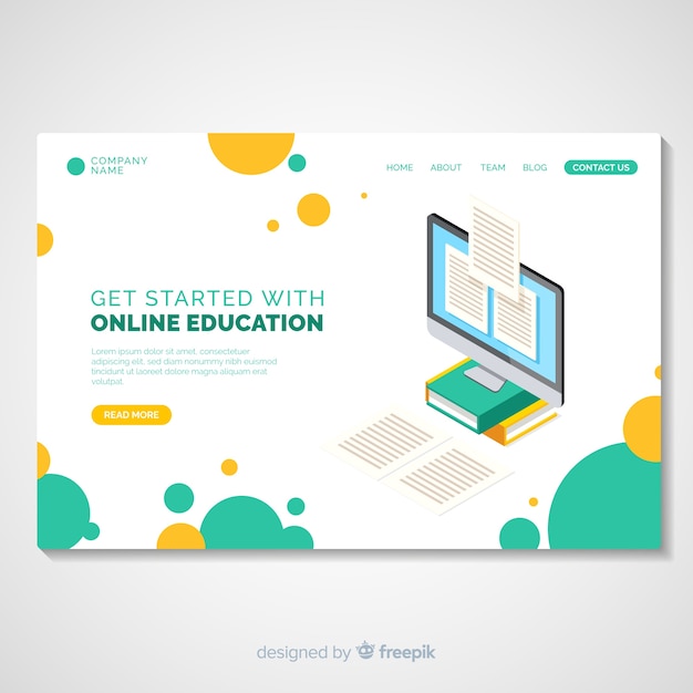 Isometric university landing page