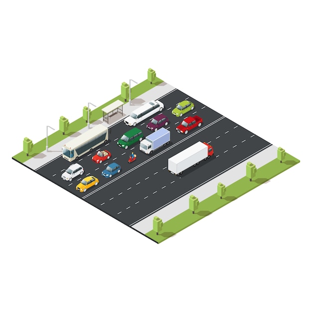 Free Vector isometric urban traffic template