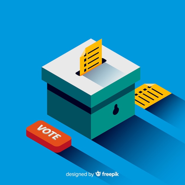 Free Vector isometric view of election box