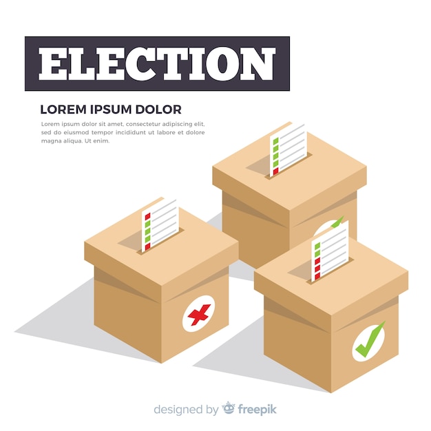 Free Vector isometric view of election box